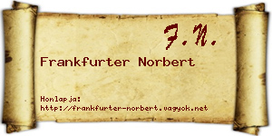 Frankfurter Norbert névjegykártya